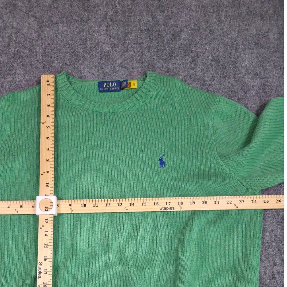 Polo Ralph Lauren Sweater Mens XXL Green Cotton Crewneck Pony Logo Long Sleeve